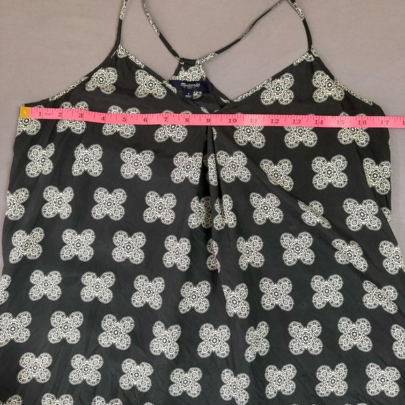Madewell top women 2 100% silk ornamental clover pattern spaghetti strap tank - Picture 7 of 8